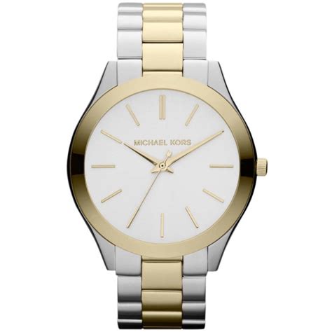 michael kors slim runway white leather strap watch|Michael Kors black runway watch.